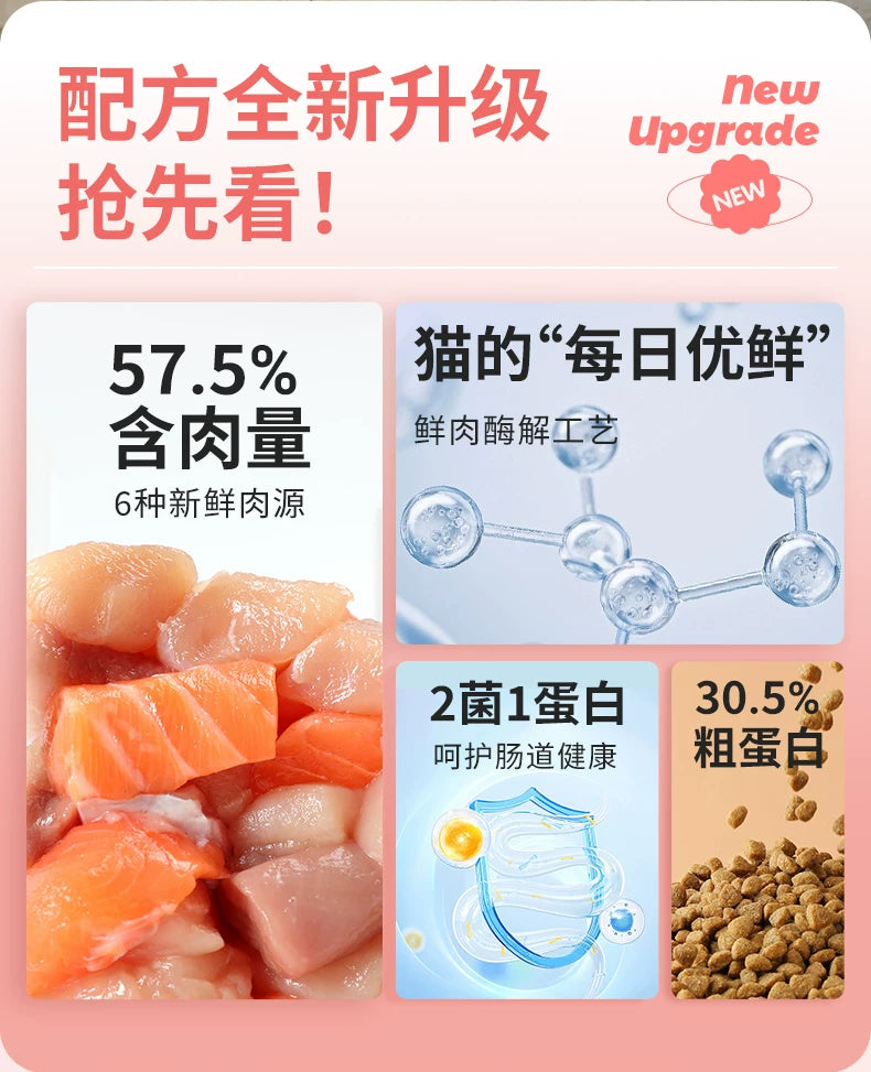 朗仕猫粮5连包鲜肉冻干幼猫成猫全价英短美短共15斤7.5kg全阶段粮