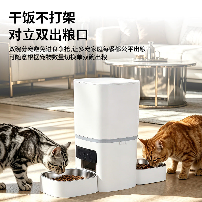 爆款宠物智能自动喂食器 APP远程喂食带摄像头猫咪自动喂食器