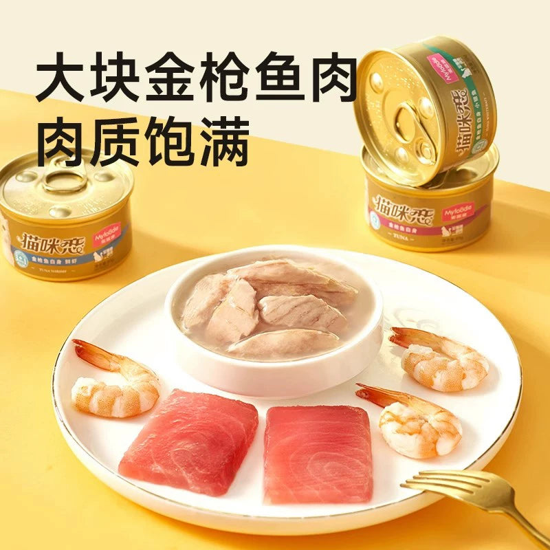 麦富迪猫零食罐头湿粮补水白肉罐头猫条成猫幼猫咪通用85g*6罐&