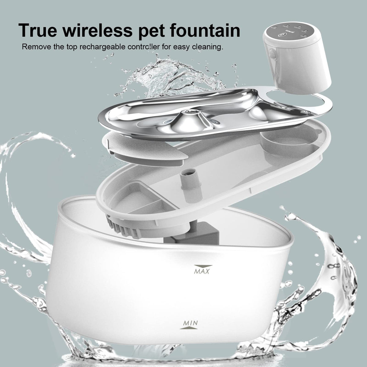 宠物饮水机宠物饮水器猫咪自动饮水机无线猫自动喝水器不锈钢