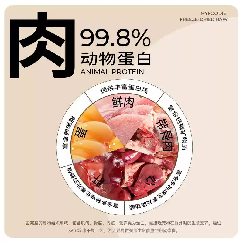 麦富迪猫零食冻干生骨肉成幼猫零食营养鸡肉冻干宠物猫咪零食54g&