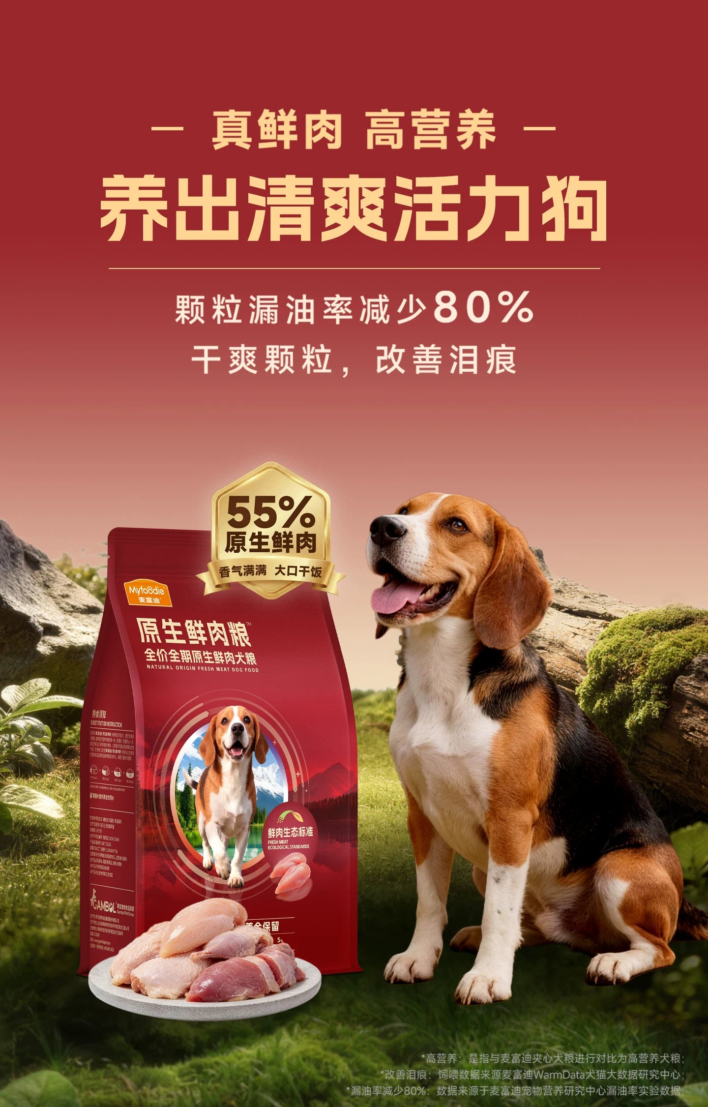 麦富迪狗粮原生鲜肉粮鸭肉梨通用成犬幼犬粮泪痕管理小型犬狗粮
