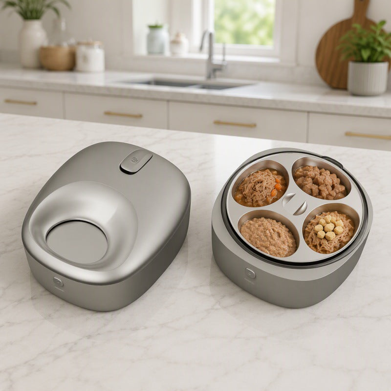 新品宠物湿粮自动喂食器冷藏保鲜出餐预热智能宠物喂食器