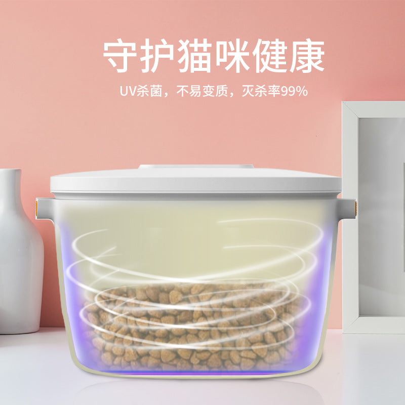 跨境定制宠物智能储粮桶真空密封防潮保鲜猫粮狗粮储存收纳箱