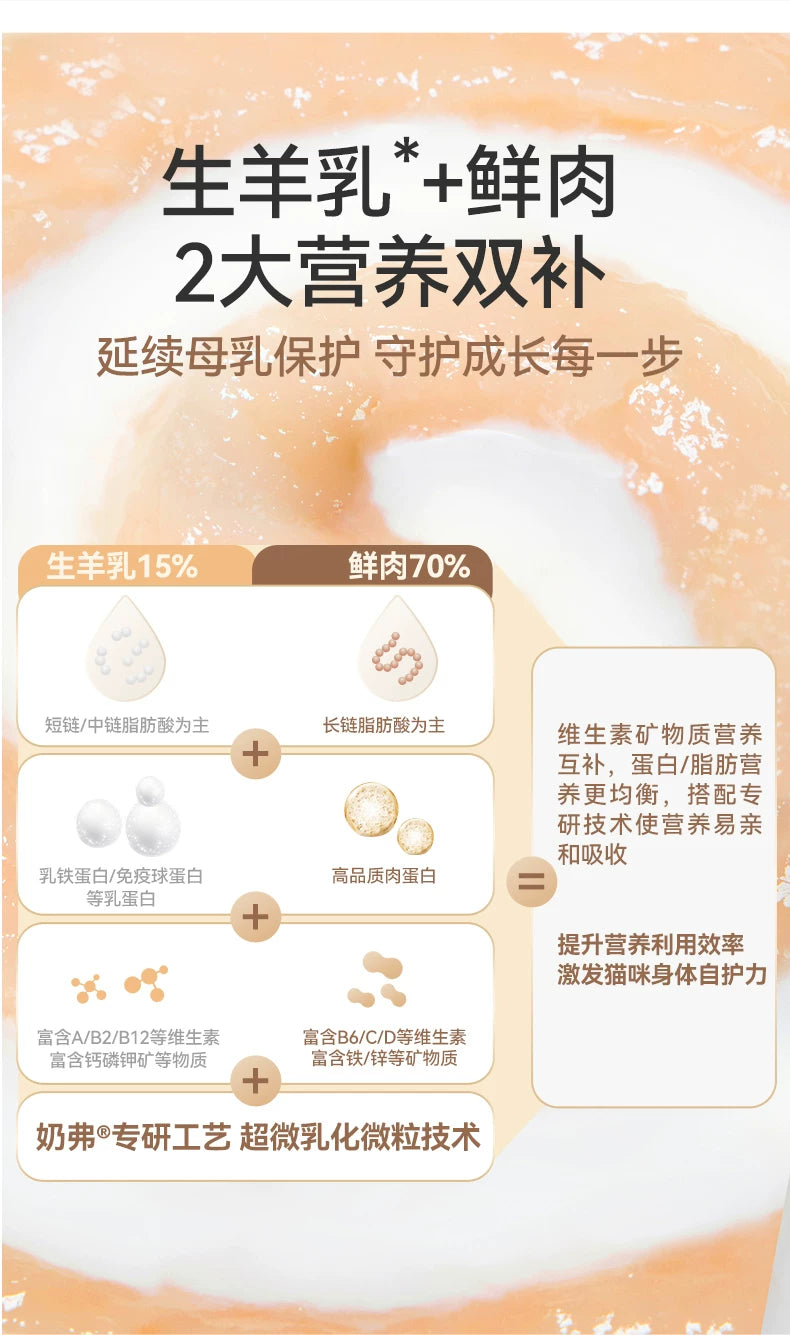 麦富迪冻干猫粮奶弗羊奶鲜肉主食冻干成猫幼猫粮320g*2囤货装