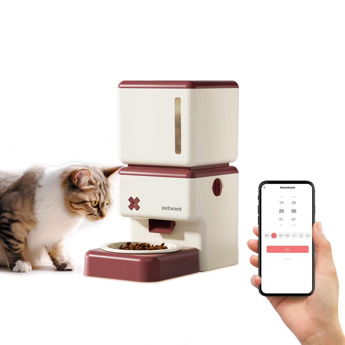 3.5L自动宠物喂食器WIFI远程APP定时定量猫狗陶瓷碗自动投喂