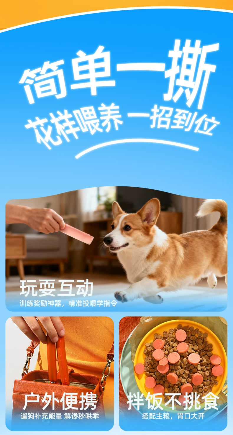 朗仕狗狗火腿肠训练宠物零食泰迪伴粮低盐小型犬幼犬猫香肠大礼包
