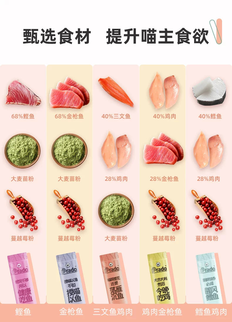 朗仕吸吸猫条幼猫成猫通用猫零食逗猫15g*100支装1.5kg