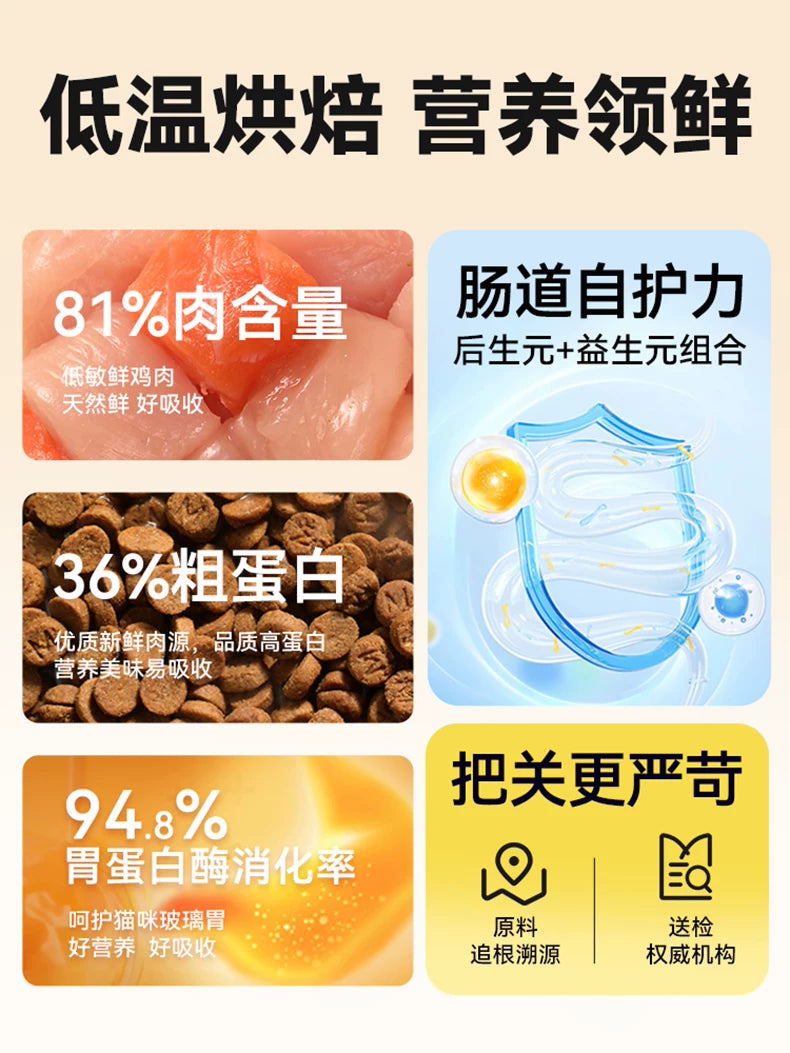 朗仕烘焙猫粮低温无谷成幼猫粮鲜肉鸡肉猫咪全价专用囤货装布偶猫