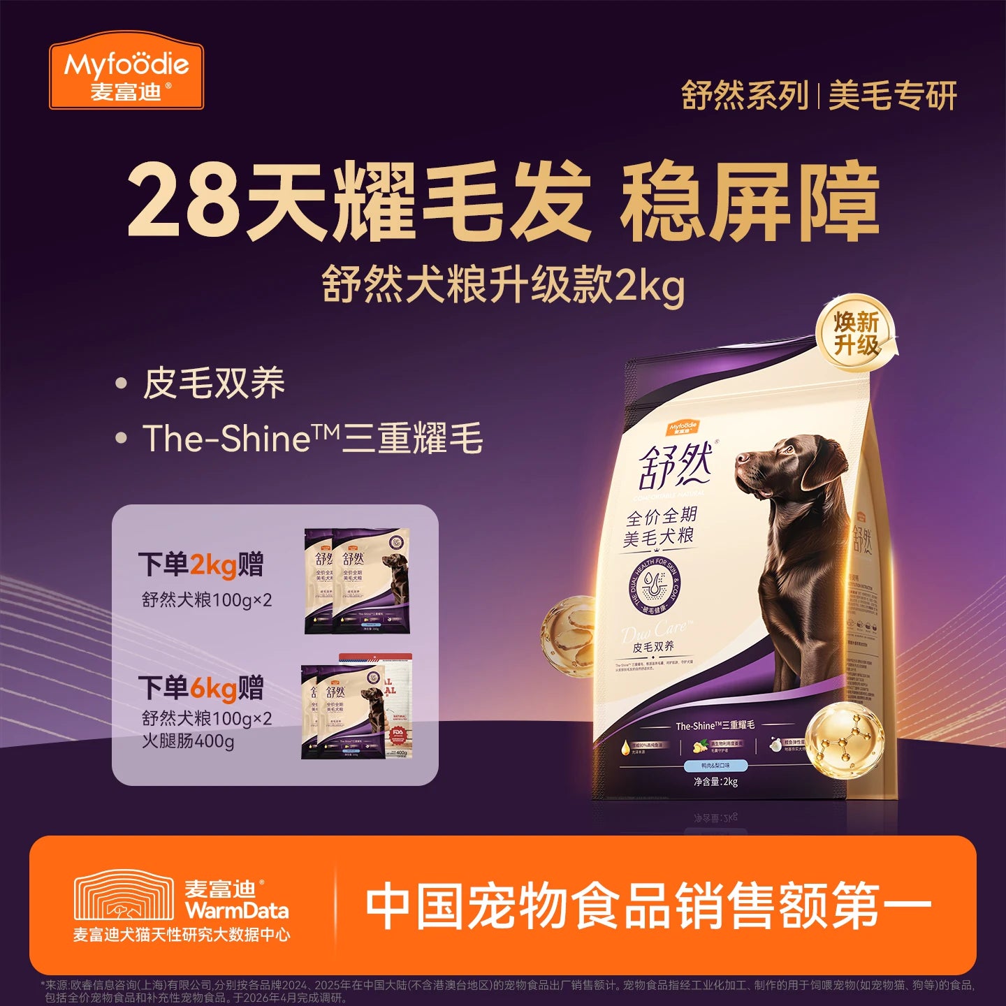 麦富迪狗粮舒然鱼油鸭肉梨小型犬成犬泰迪金毛通用官方旗舰店正品