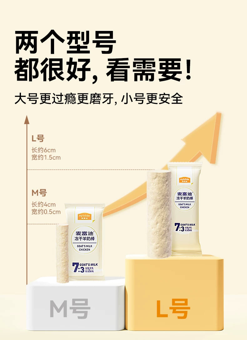 麦富迪狗狗零食冻干羊奶棒宠物零食奶酪棒成幼犬磨牙棒小型犬训练