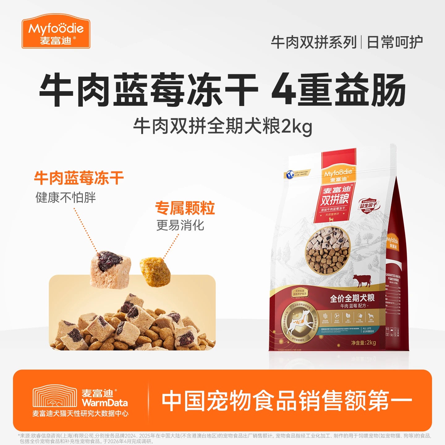 麦富迪狗粮牛肉蓝莓双拼泰迪金毛成犬幼犬粮小型犬官方旗舰店正品