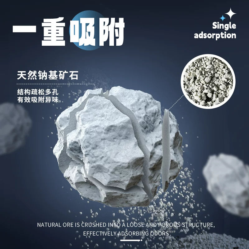 朗仕钠基矿砂猫砂膨润土活性炭4.5kg除臭低尘经济实惠矿石猫砂9斤