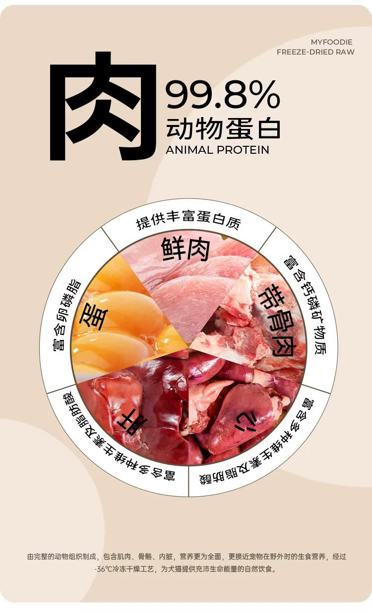 麦富迪猫零食冻干生骨肉成幼猫零食营养鸡肉冻干宠物猫咪零食54g&