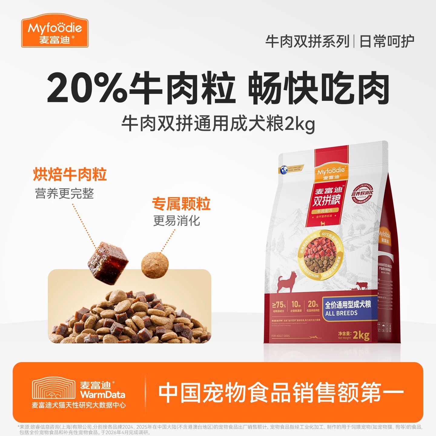 麦富迪牛肉双拼狗粮成犬双拼狗粮通用泰迪柯基金毛小型犬专用狗粮