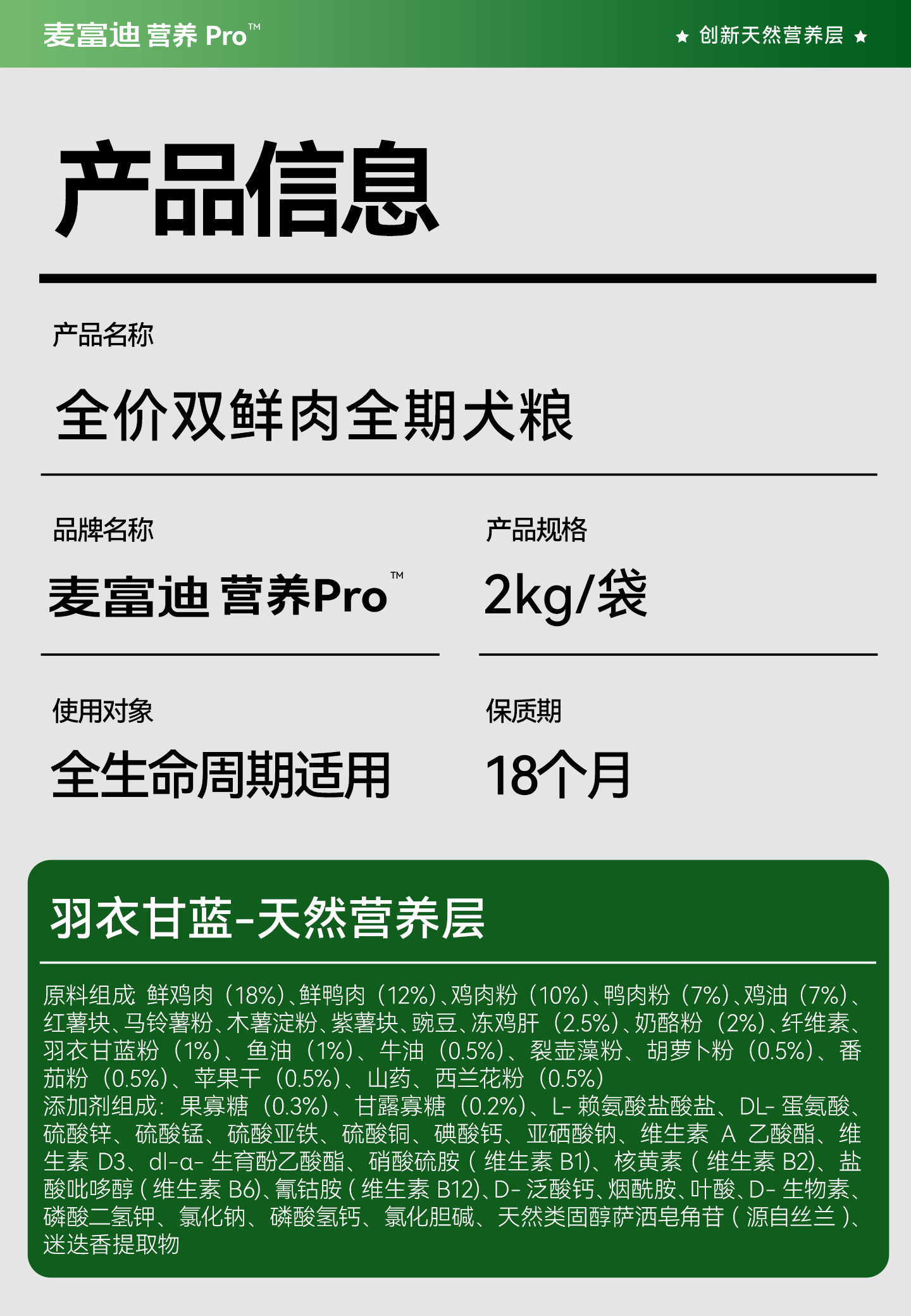 麦富迪狗粮营养pro成犬幼犬粮小型犬鲜肉益生元全期通用天然粮