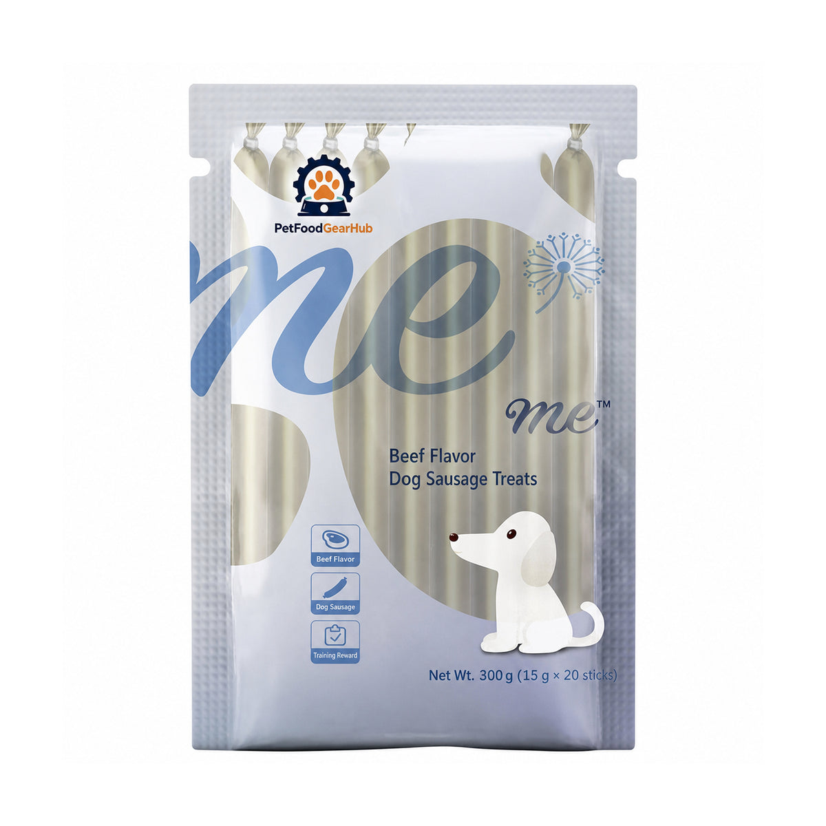 PetFoodGearHub Beef-Flavor Dog Sausages – 300 g (15 g × 20)