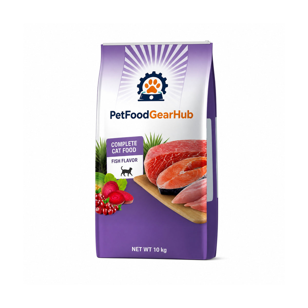 PetFoodGearHub Complete Cat Food – Three Flavors, 10 kg