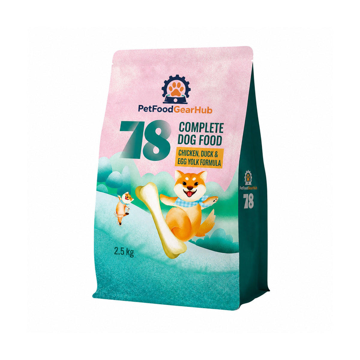 PetFoodGearHub Complete Dog Food, Chicken, Duck & Egg Yolk Formula – 2.5 kg