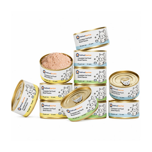 PetFoodGearHub Complete Cat Food Cans – 85 g, 12 to 48 Cans