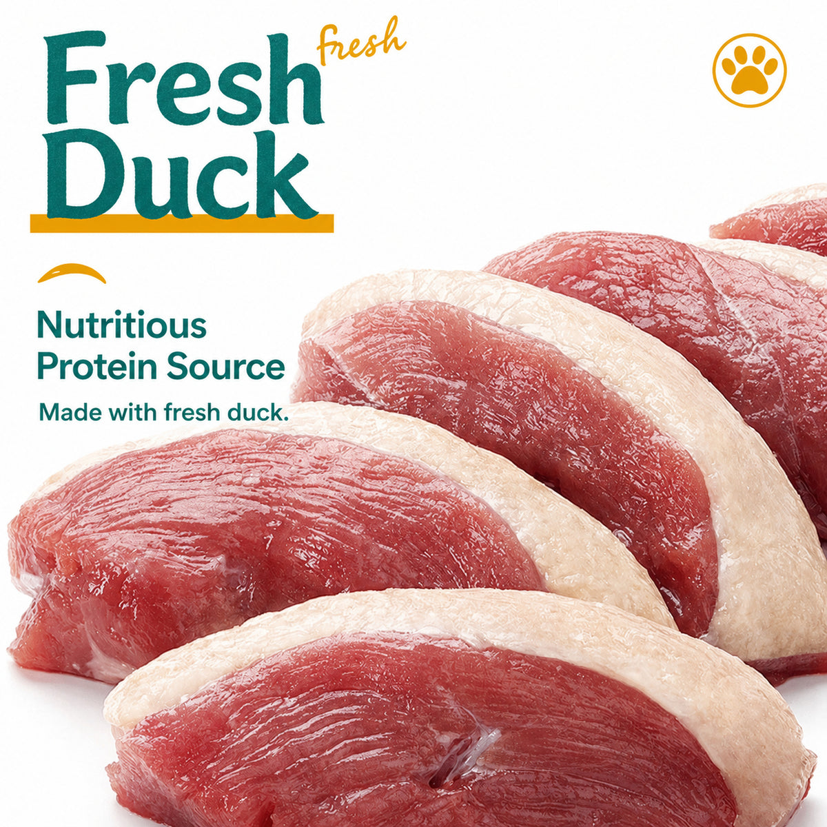 Fresh duck protein source