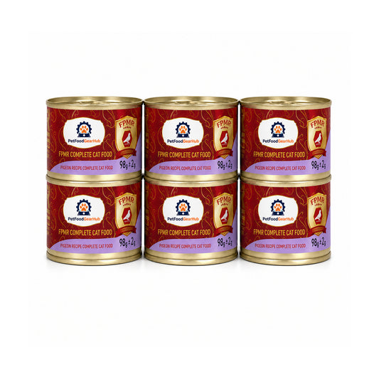 PetFoodGearHub FPMR pigeon recipe complete wet cat food, six-can pack