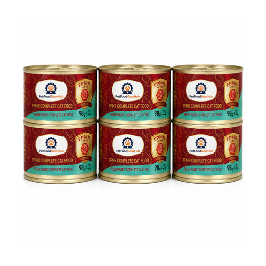 PetFoodGearHub FPMR rabbit recipe complete wet cat food, six-can pack