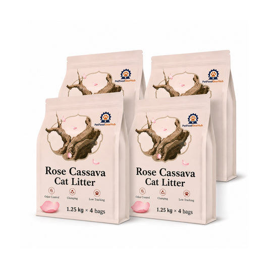 PetFoodGearHub Cassava Cat Litter – Rose, Osmanthus & Matcha, 5 kg to 20 kg