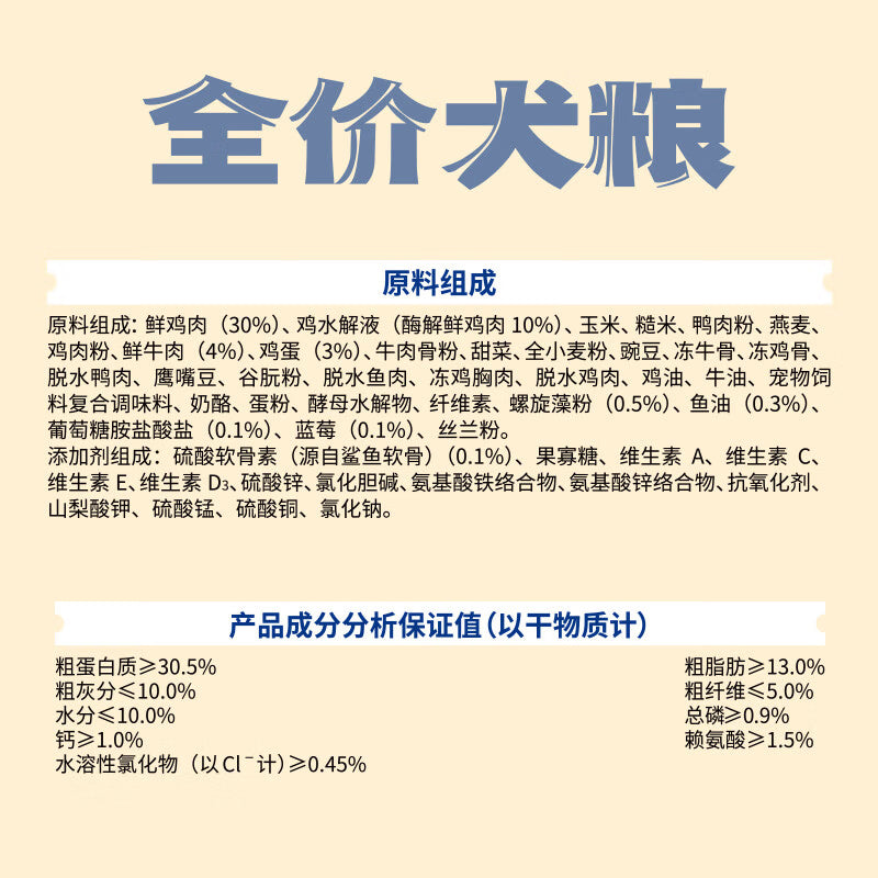 【力狼】星辰系列狗粮幼犬成犬小型犬大型犬泰迪金毛博美比熊通用 2袋【5斤/袋共10斤】