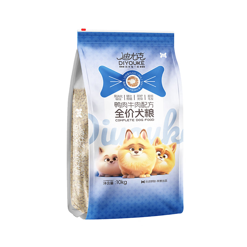 迪尤克（DIYOUKE）迪尤克狗粮鲜肉鸭肉梨冻干狗粮鸭肉牛肉肉松狗粮幼犬成犬通用型 10KG鸭肉牛肉（加肉松）狗粮