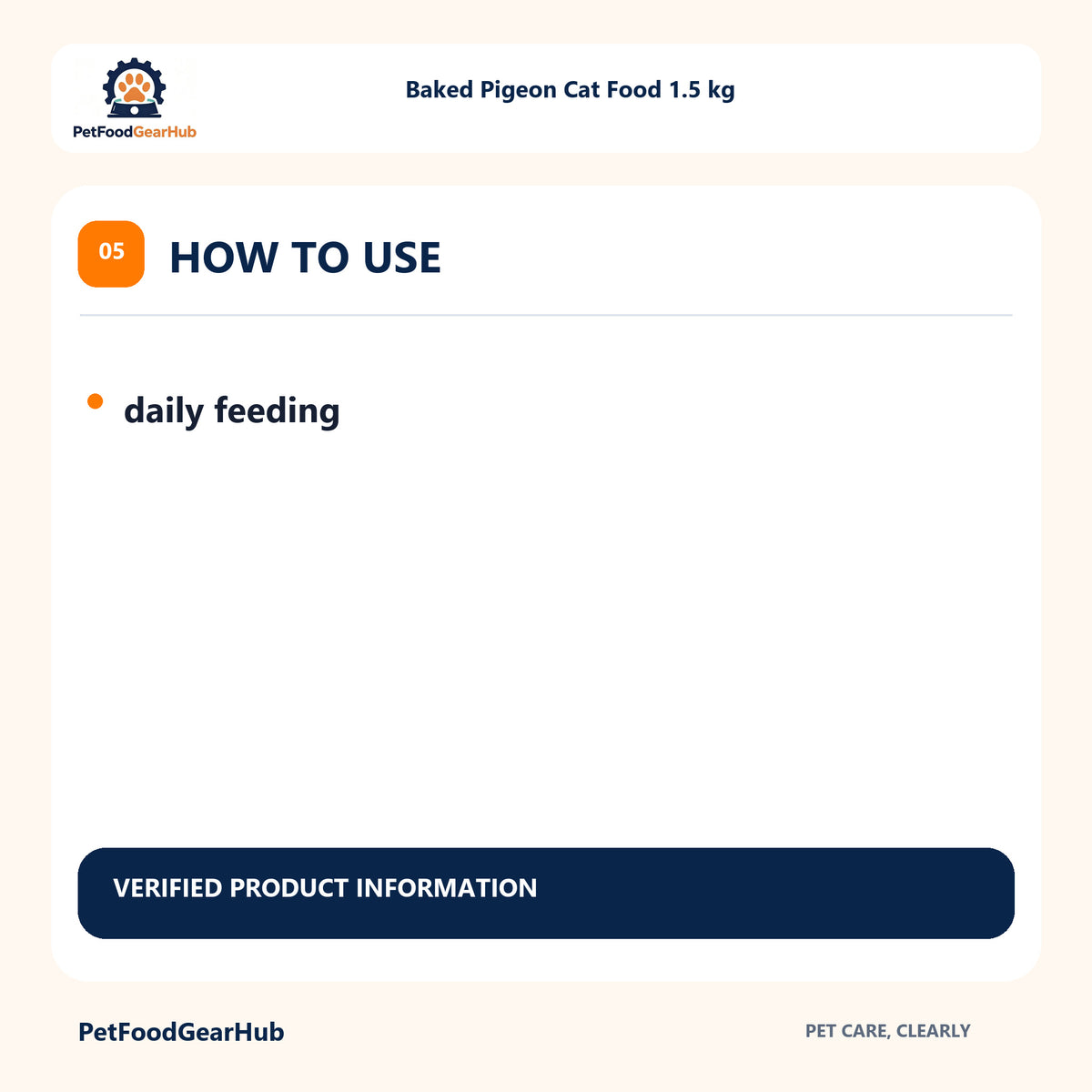 PetFoodGearHub Baked Pigeon Cat Food 1.5 kg use benefits