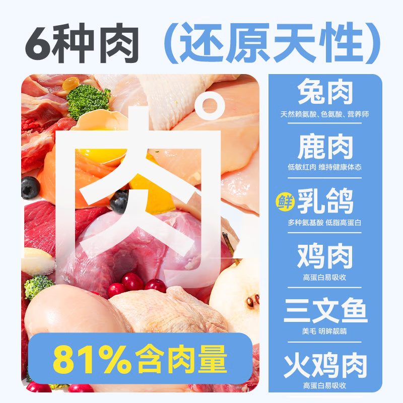 朗仕猫粮低温烘焙乳鸽猫粮 成猫幼猫粮鲜肉 全价无谷粮猫咪猫粮1.5kg