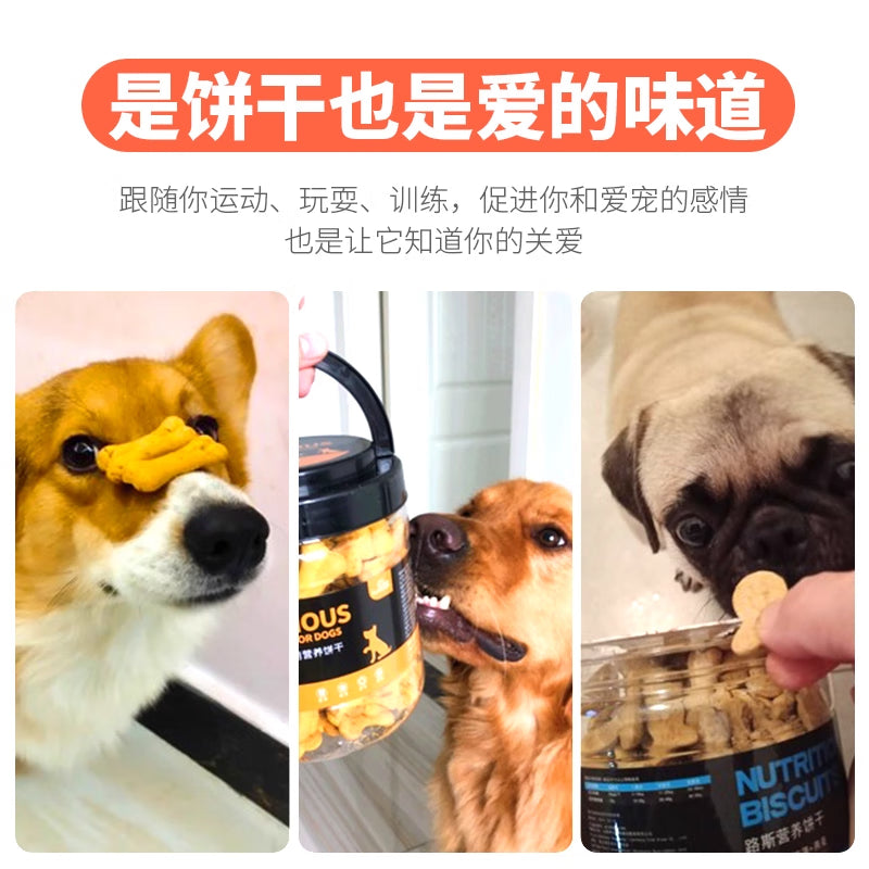 路斯狗狗零食狗饼干宠物成犬幼犬训练奖励零食酥脆奶香味饼干600g
