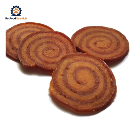 PetFoodGearHub PFGH LSC-155 US chicken and duck mixed roll wholesale dog treats - handmade dual-protein chicken and duck roll treats for dogs, wholesale and OEM available with 300kg MOQ