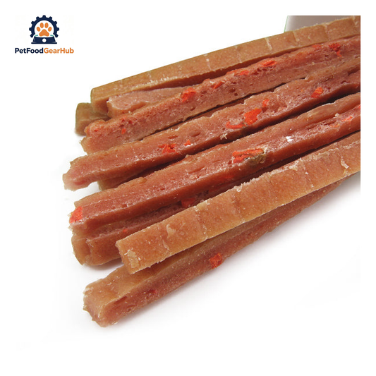 PetFoodGearHub PFGH LSC-69 US chicken strip with carrot wholesale dog food - soft chicken strips blended with real carrot for dogs, wholesale and OEM available with 300kg MOQ