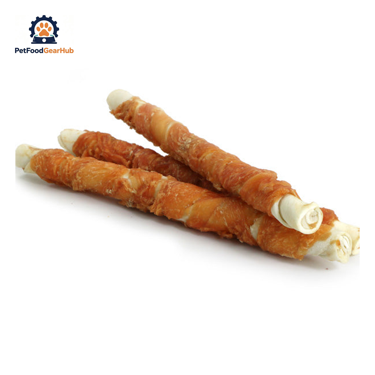 PetFoodGearHub PFGH LSC-65 US 28cm rawhide stick wrapped with chicken - long-format chicken-wrapped rawhide stick chews for dogs, wholesale and OEM available with 300kg MOQ