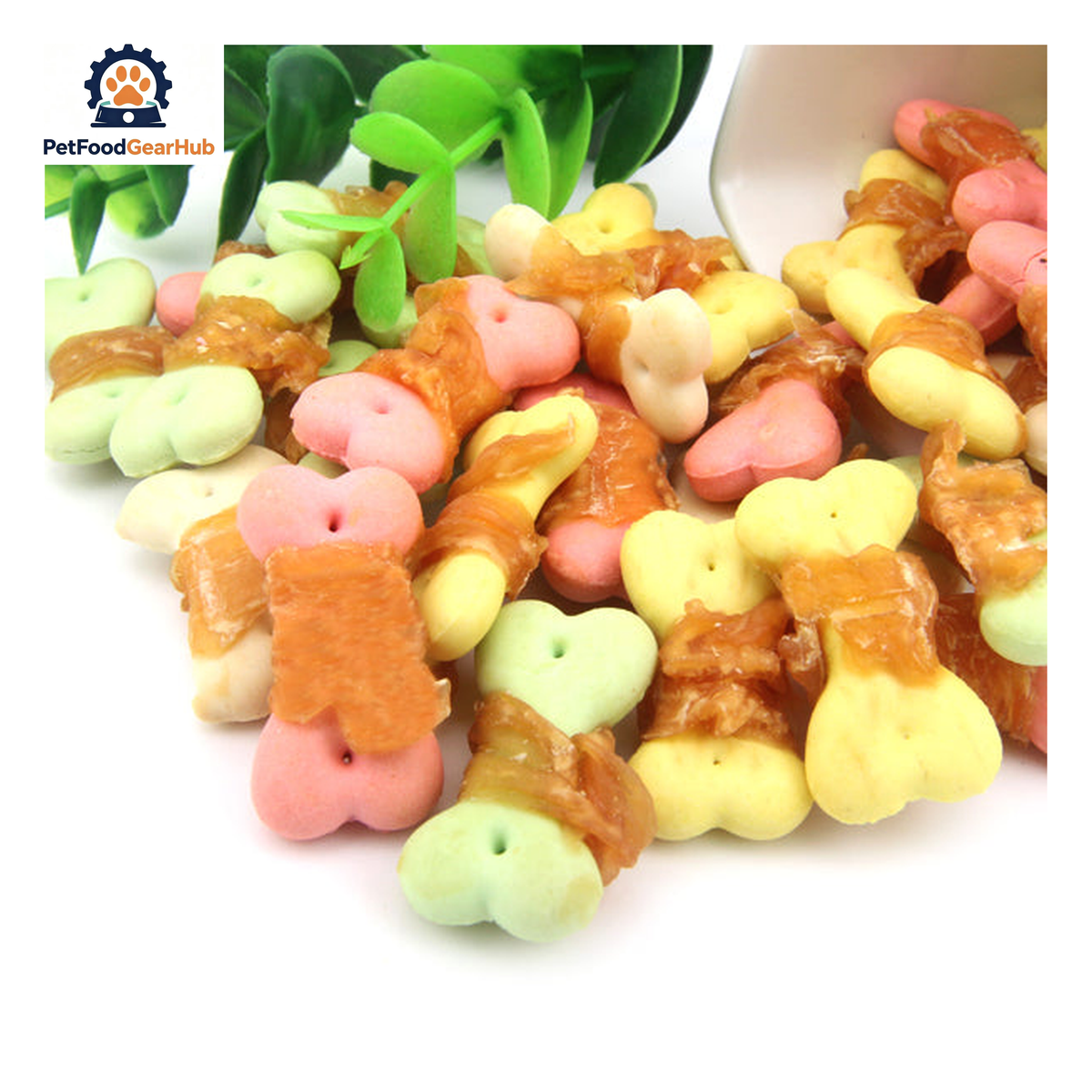 PetFoodGearHub PFGH LSC-55 US biscuit twined by chicken healthy pet food - crunchy biscuit treats wrapped with chicken for dogs, wholesale and OEM available with 300kg MOQ