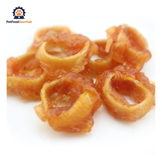 PetFoodGearHub PFGH LSC-34 US cod roll twined by chicken wholesale dog treats - soft cod and chicken ring-shaped treats for dogs, wholesale and OEM available with 300kg MOQ