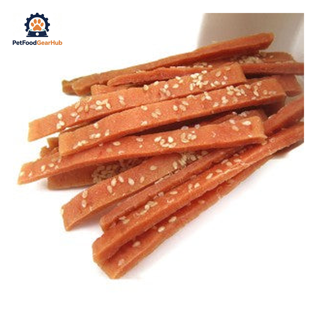 PetFoodGearHub PFGH LSC-07 US soft chicken slice with sesame pet snacks - tender chicken and sesame slice treats for dogs and cats, wholesale and OEM available with 300kg MOQ