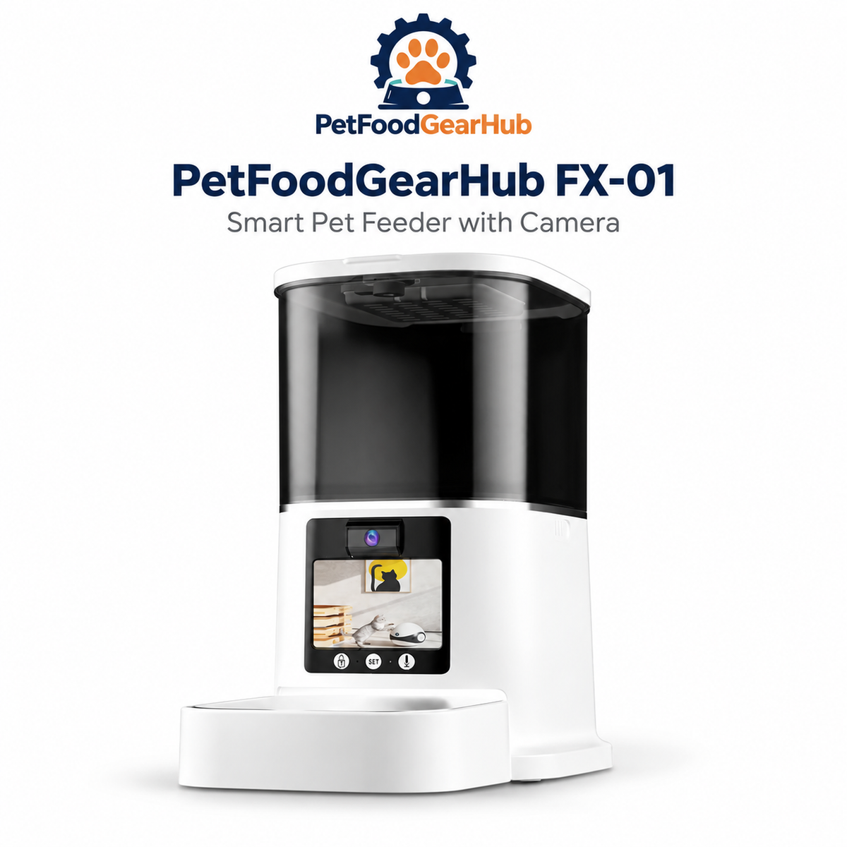 PetFoodGearHub FX-01 Smart Pet Feeder with Two-Way Video - Black - product detail 2
