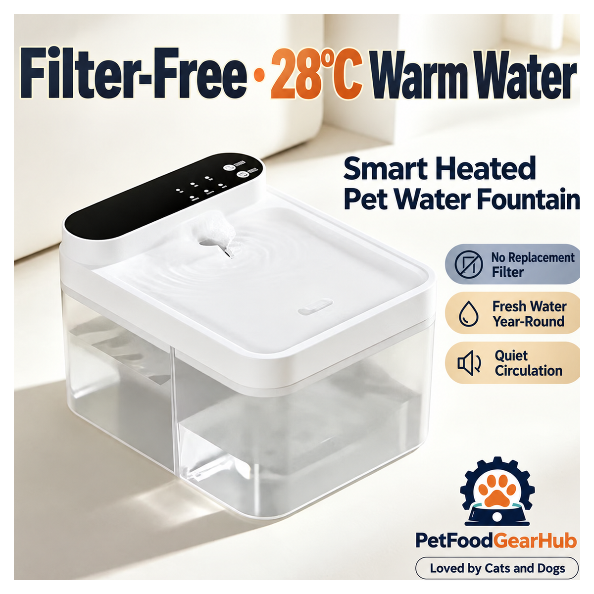 PetFoodGearHub X6/X9 Smart Heated Pet Water Fountain