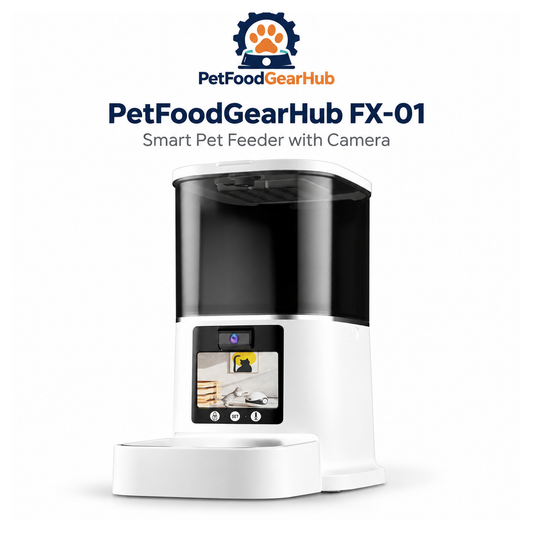 PetFoodGearHub FX-01 Smart Pet Feeder with Two-Way Video - White