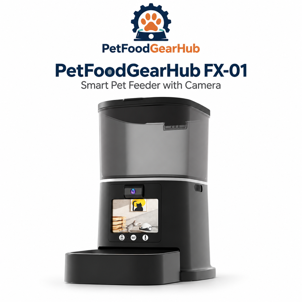 PetFoodGearHub FX-01 Smart Pet Feeder with Two-Way Video - White - product detail 2