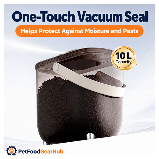 PetFoodGearHub 10 L Vacuum Pet Food Storage Container - Amber