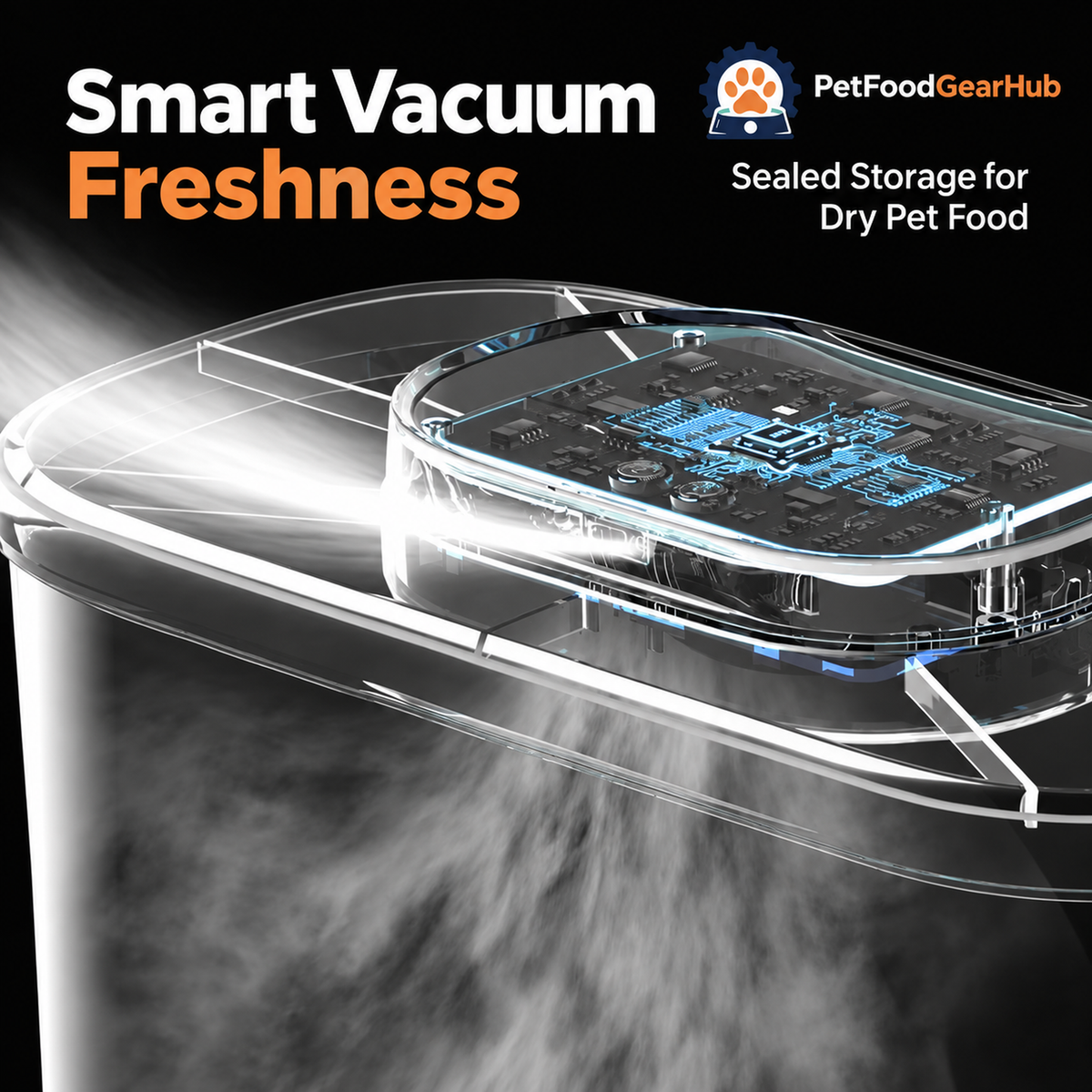 PetFoodGearHub 10 L Vacuum Pet Food Storage Container - Amber - product detail 4