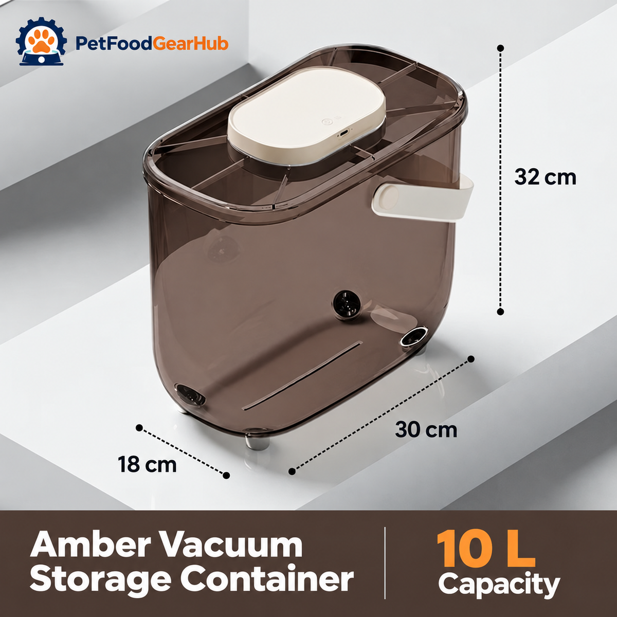 PetFoodGearHub 10 L Vacuum Pet Food Storage Container - Amber - product detail 6