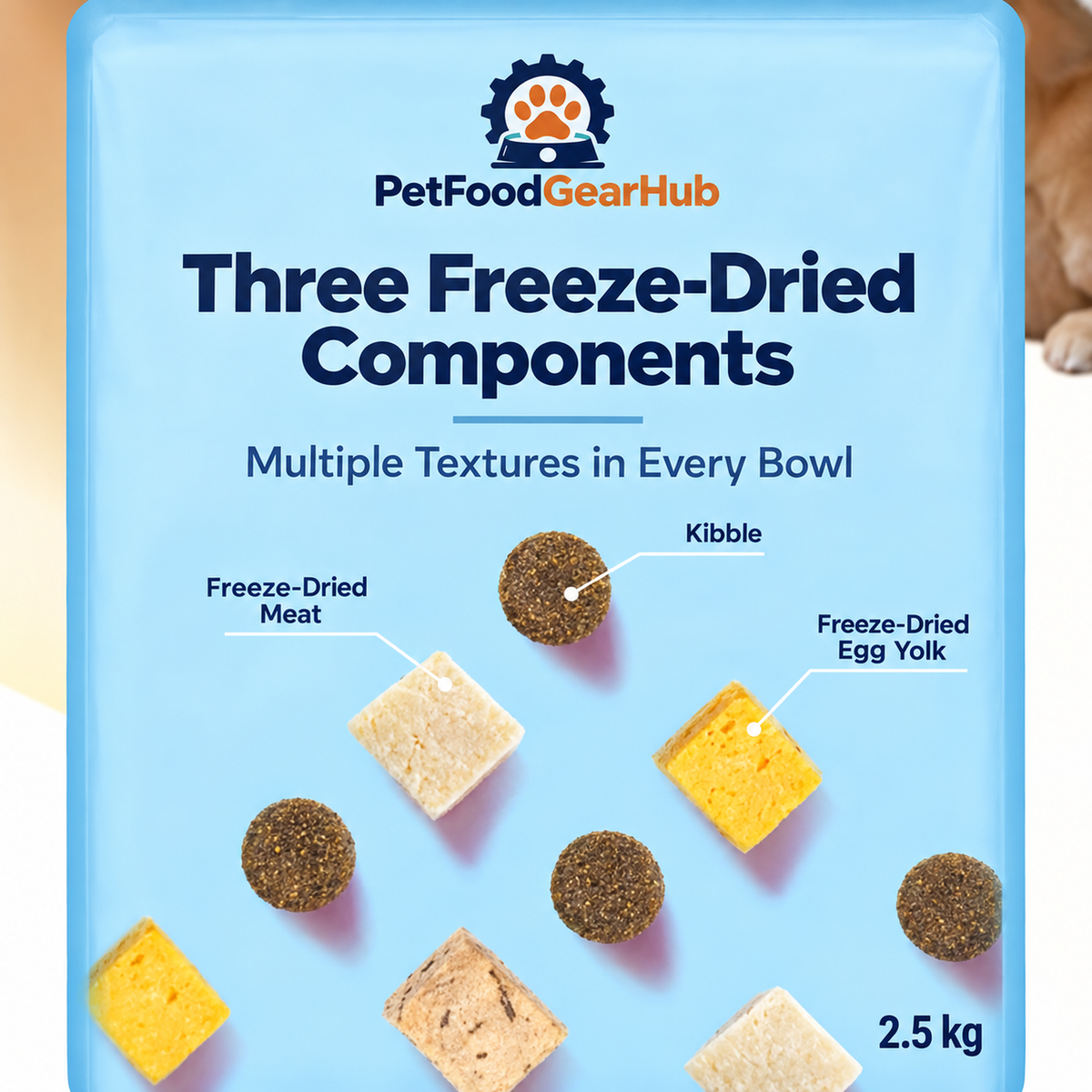 PetFoodGearHub Freeze-Dried Triple Blend Adult Dog Food - 2.5 kg - product detail 3