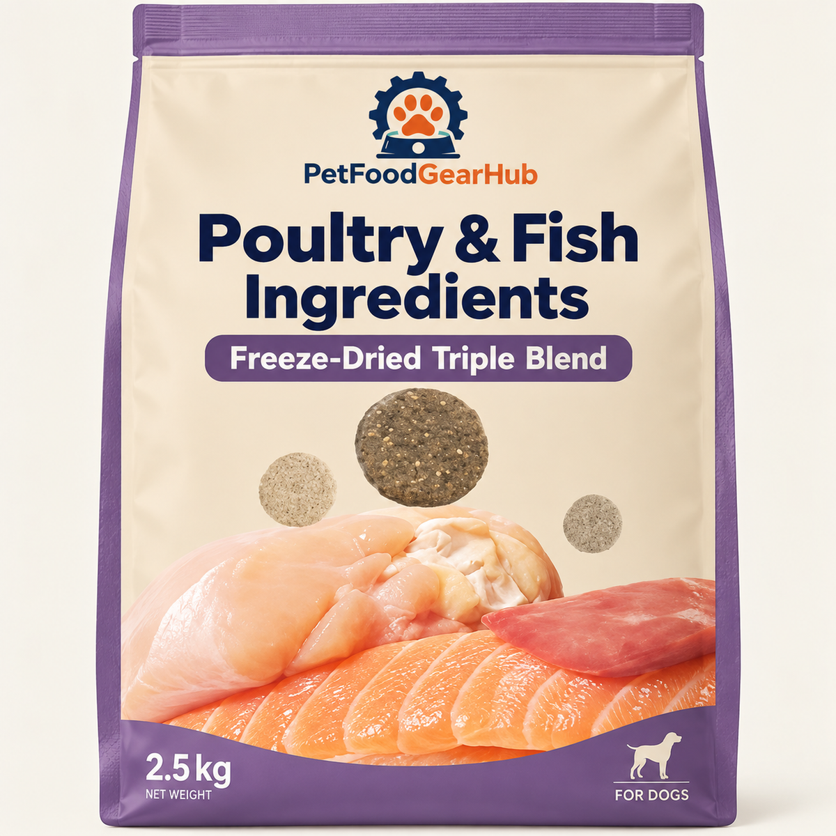 PetFoodGearHub Freeze-Dried Triple Blend Adult Dog Food - 2.5 kg - product detail 5