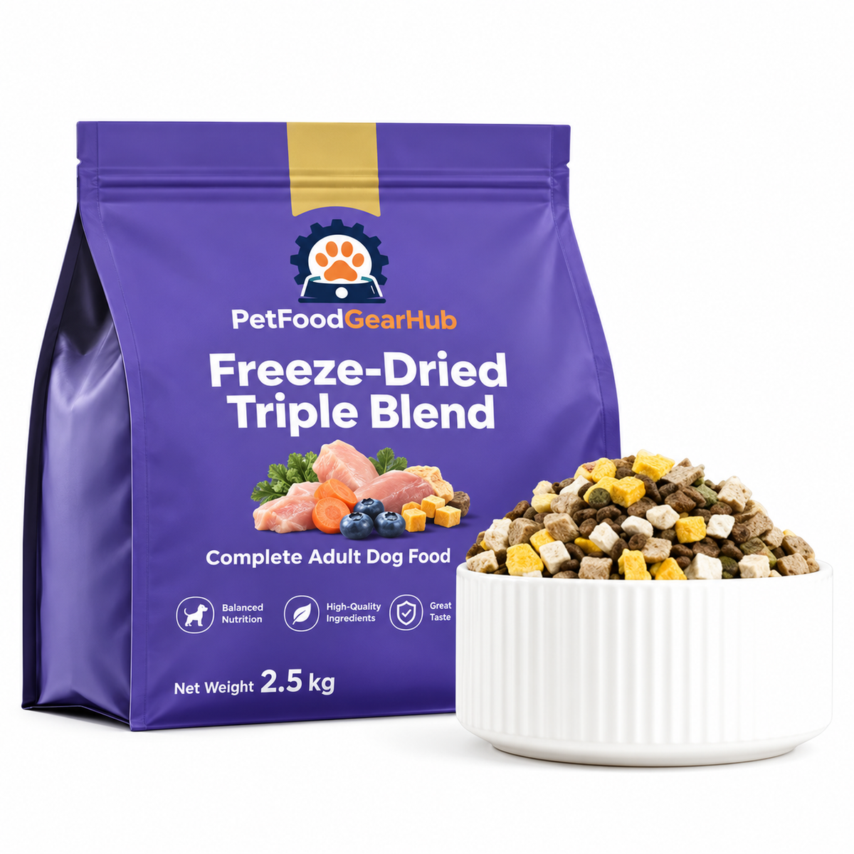 PetFoodGearHub Freeze-Dried Triple Blend Adult Dog Food - 2.5 kg - product detail 6