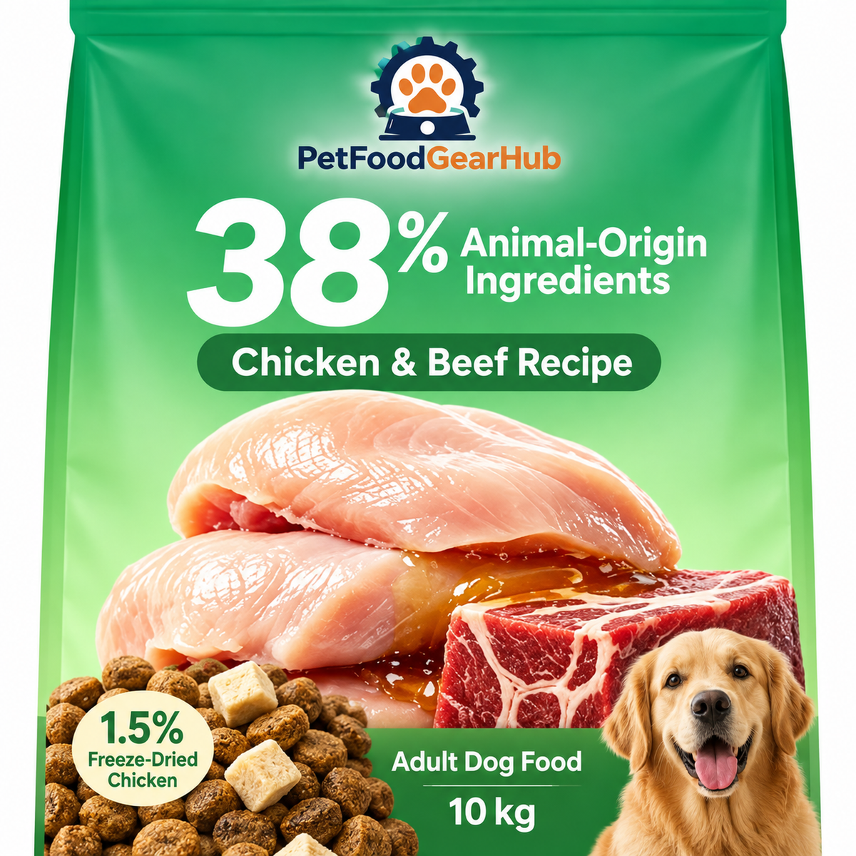 PetFoodGearHub Chicken & Beef Freeze-Dried Blend Adult Dog Food - 10 kg - product detail 2